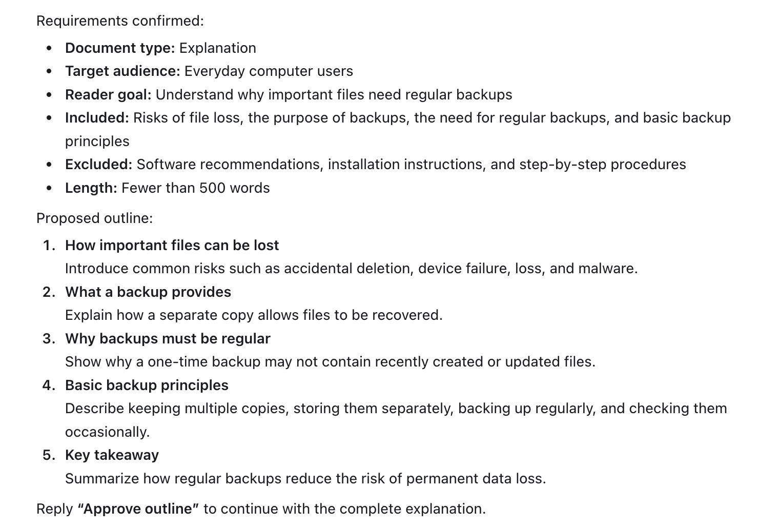 Why Important Files Need Regular Backups — Requirements & outline