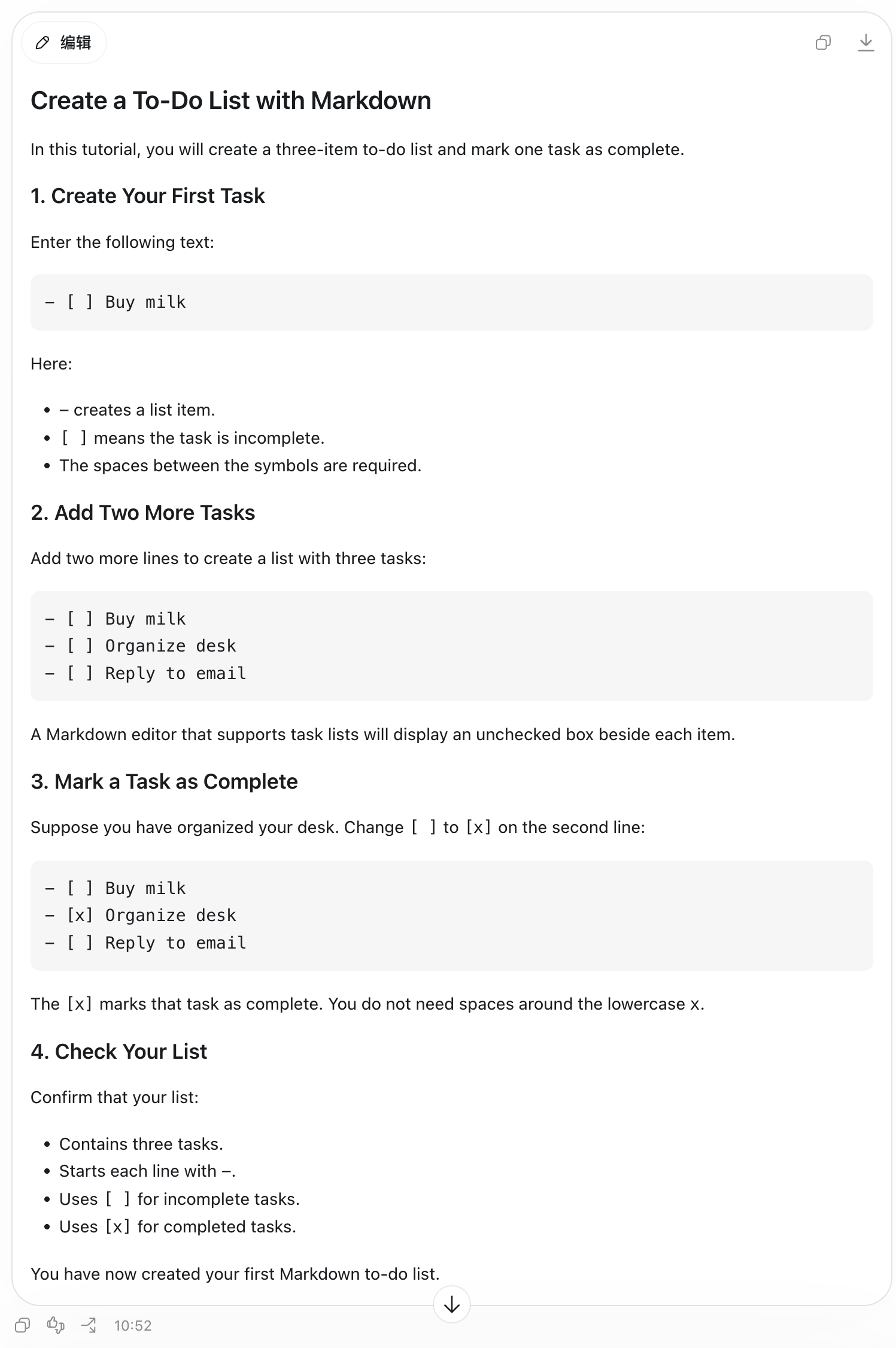 Create a To-Do List with Markdown