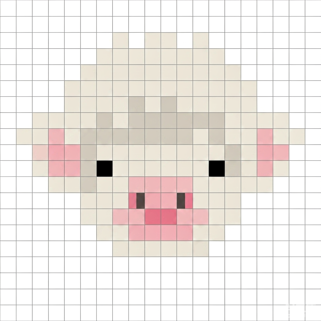 Real cow bead-art pattern (pixel render from photo)