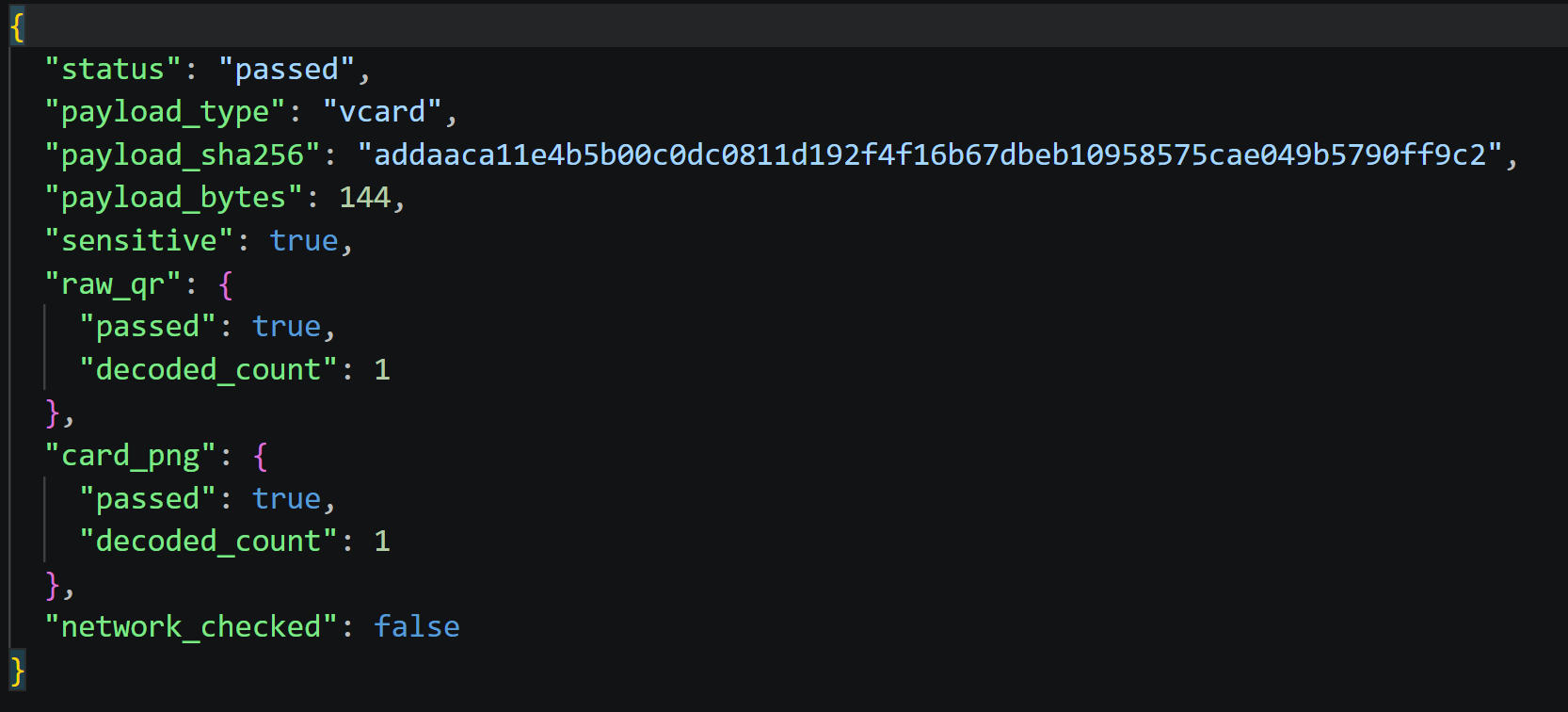 Passed verification report