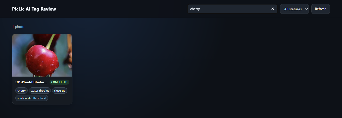 Actual cherry search result
