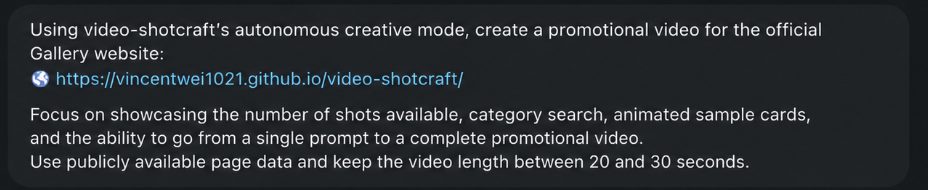 Production brief written for the Agent
